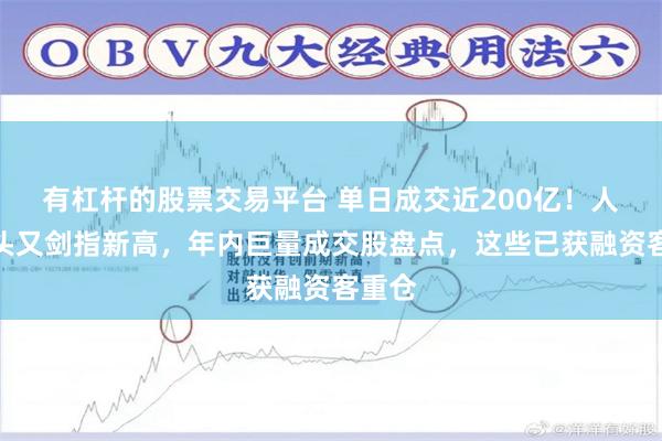 有杠杆的股票交易平台 单日成交近200亿！人气龙头又剑指新高，年内巨量成交股盘点，这些已获融资客重仓