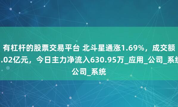 有杠杆的股票交易平台 北斗星通涨1.69%，成交额3.02亿元，今日主力净流入630.95万_应用_公司_系统