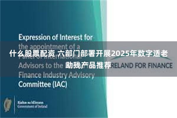 什么股票配资 六部门部署开展2025年数字适老助残产品推荐